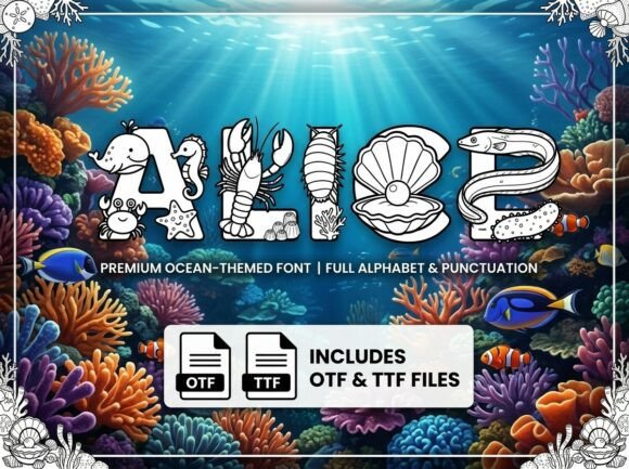 Dive into Creativity with Alice, a Premium Ocean-Themed Font