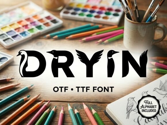 Dryin: Where Typography Meets Nature's Grace